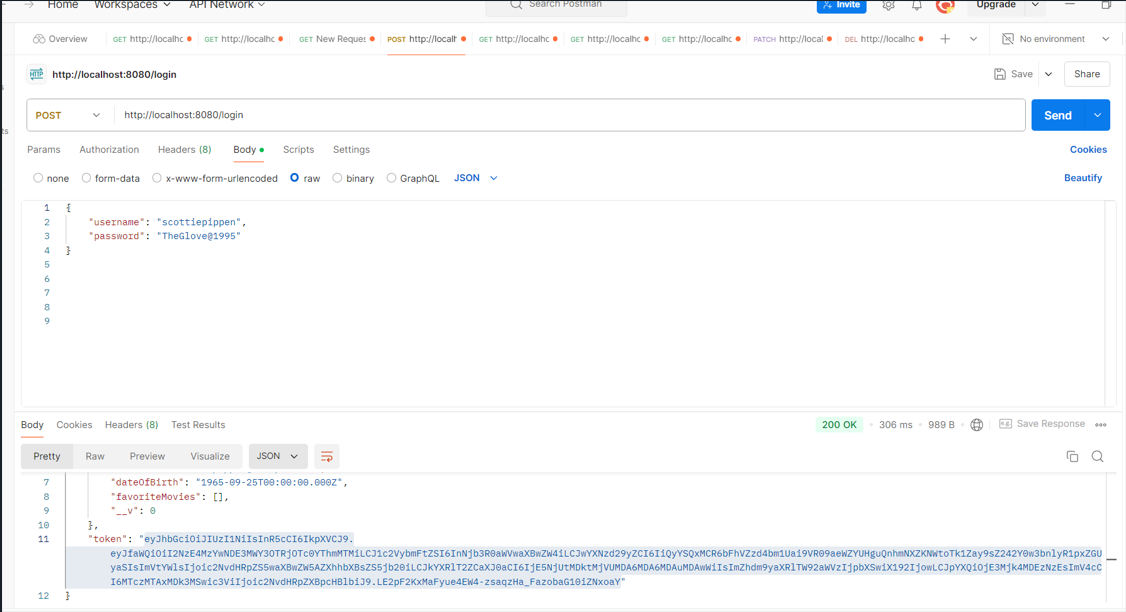 Screenshot of MyFlix API